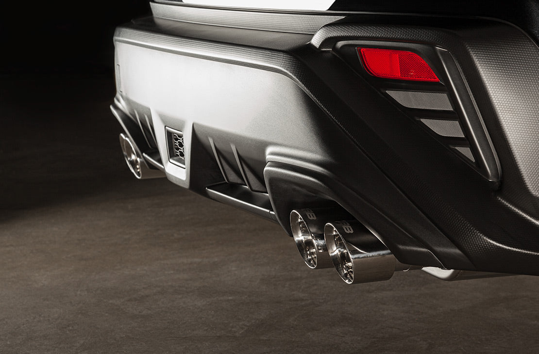 Cobb Stainless Muffler Tips Exiting Bumper
