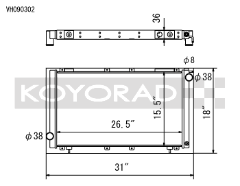Koyo Aluminum Racing Radiator GC8