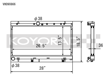 Koyo Aluminum Racing Radiator MY02-07