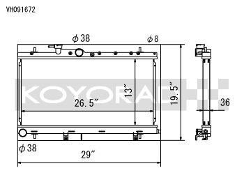 Koyo Aluminum Racing Radiator MY02-07