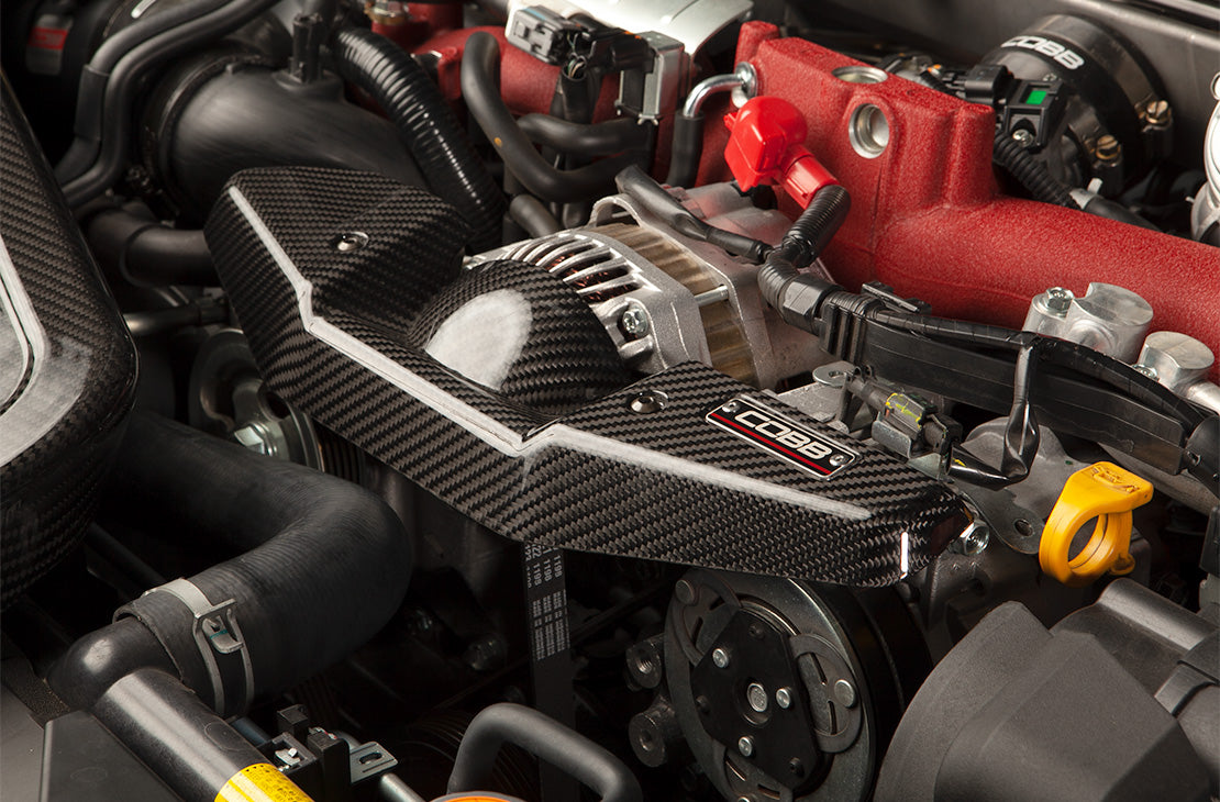 Cobb Carbon Fiber Alternator Cover Installed