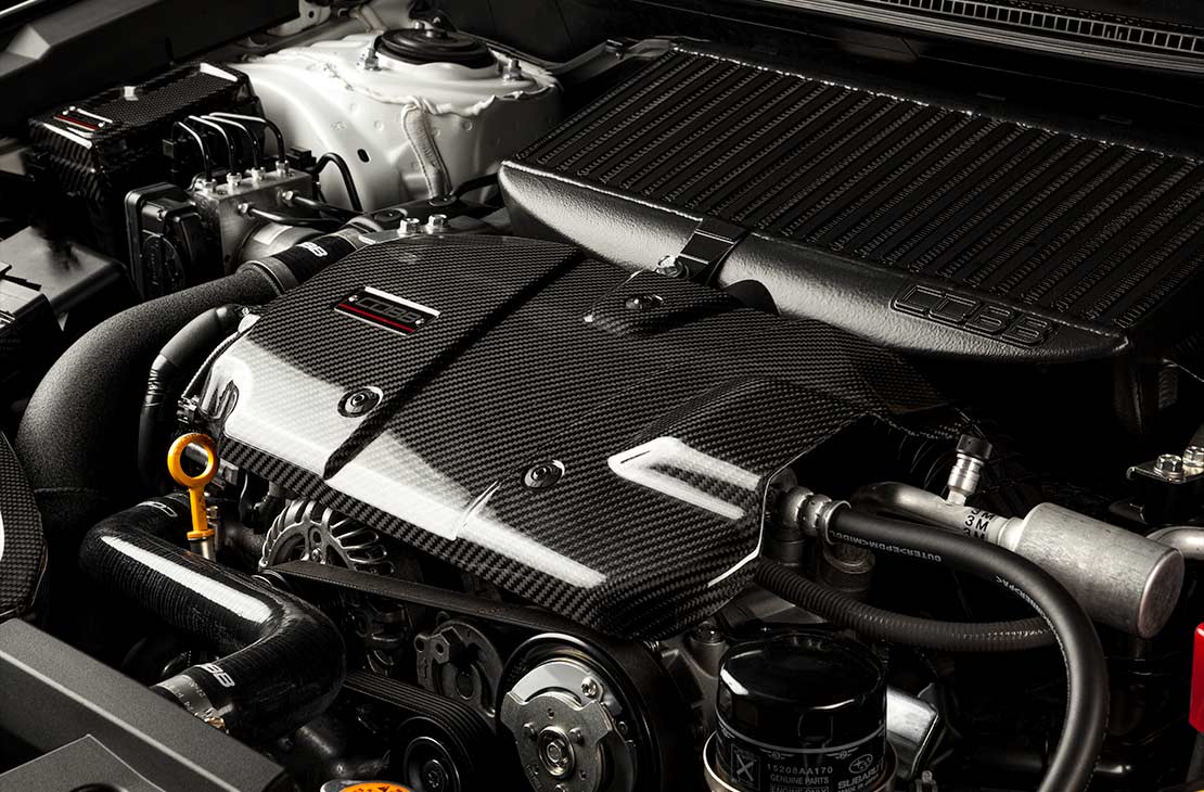 Cobb VB WRX Carbon Engine Cover Shown Installed