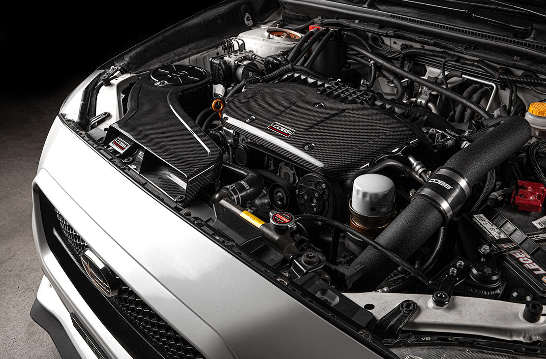 Cobb Carbon Engine Cover Shown Installed